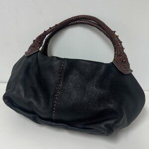 Paolo Masi Black Pebbled Leather Bag Purse Made in Italy